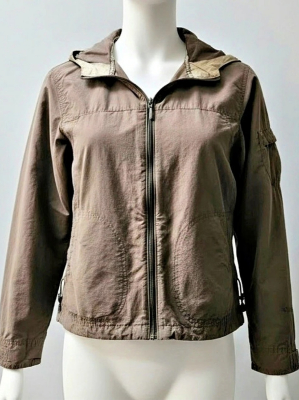 Columbia Brown Hooded Utility Jacket Size Medium
